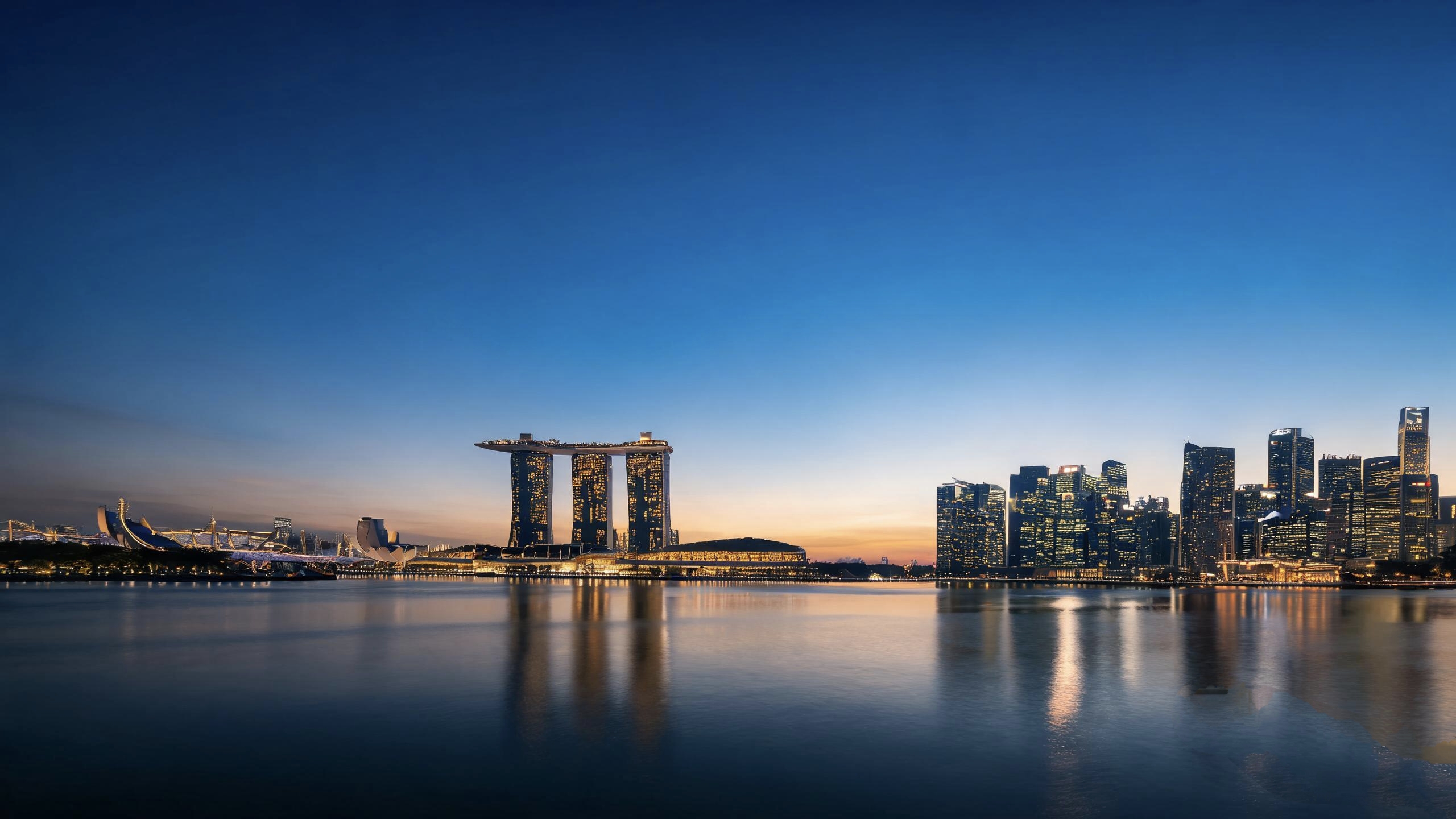 新加坡滨海湾夜景，在旅途新加坡租房托管服务所在地